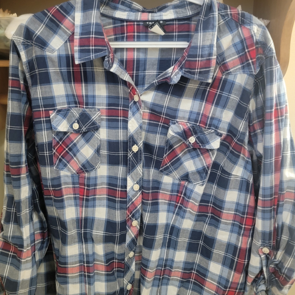 Torrid Multicolor Plaid Cotton Shirt